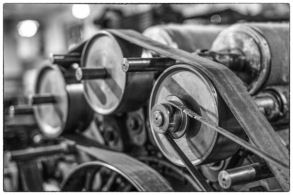 Sweden-Norrkoping-former mill town-19th century cloth loom pulleys